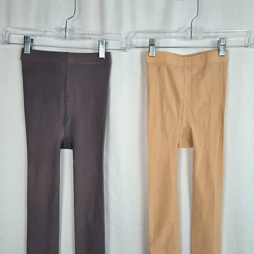 Oeak Tights Women's S/M 2 Pairs Nude and Charcoal NWT